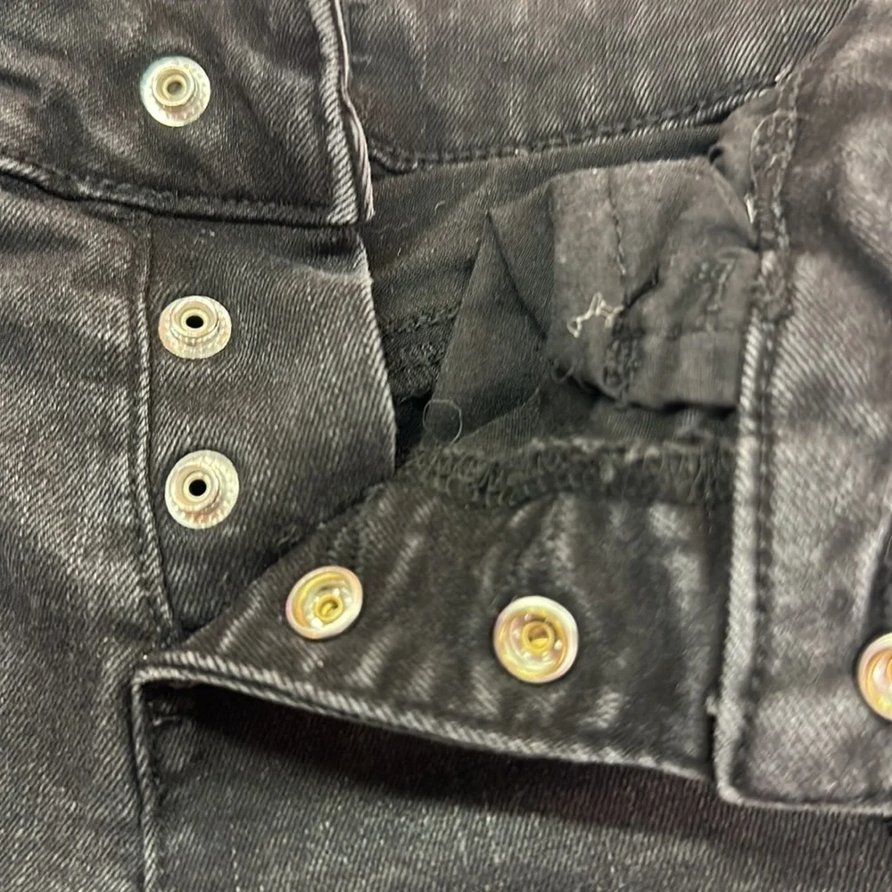 Justice Girls Black Destroyed Five Pocket Jean Shorts Size 7